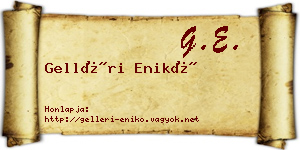 Gelléri Enikő névjegykártya
